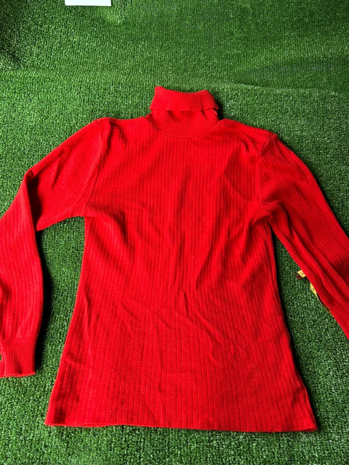Col roulé rouge vintage bernard pur laine 100% taille s